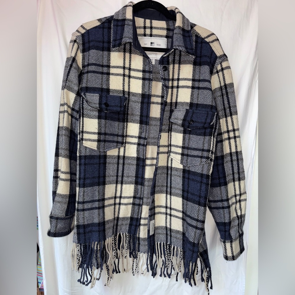 Woolrich Women's Checked Wool-Blend Jacket with Double Breast Pocket Size M